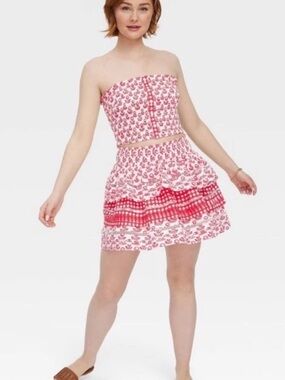 Roller Rabbit x Target floral tiered  skirt and matching tank top set large NWT